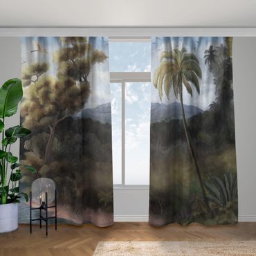 Vorhang - Malerischer Vintage Dschungel