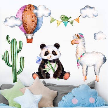 Wandtattoo - Panda und Lama Aquarell Set