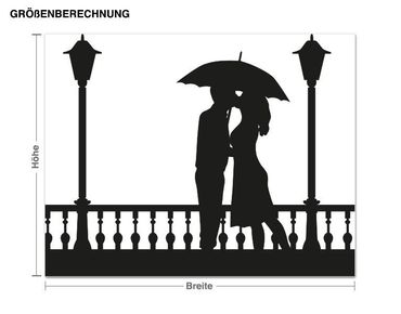 Wandtattoo Paar mit Regenschirm