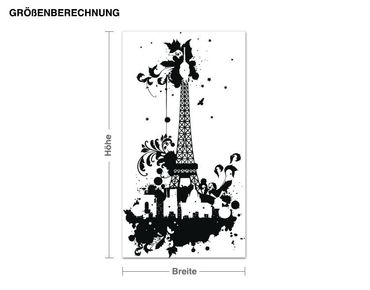 Wandtattoo-Uhr Eiffelturm