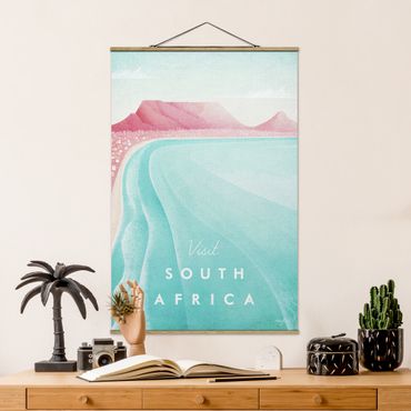 Stoffbild mit Posterleisten - Reiseposter - Südafrika - Hochformat 2:3