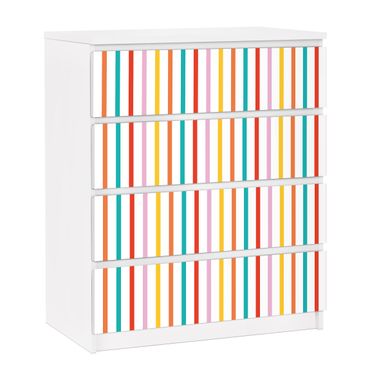 Möbelfolie für IKEA Malm Kommode - selbstklebende Folie No.UL750 Stripes