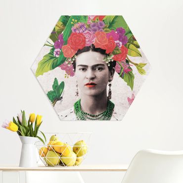 Hexagon Bild Forex - Frida Kahlo - Blumenportrait