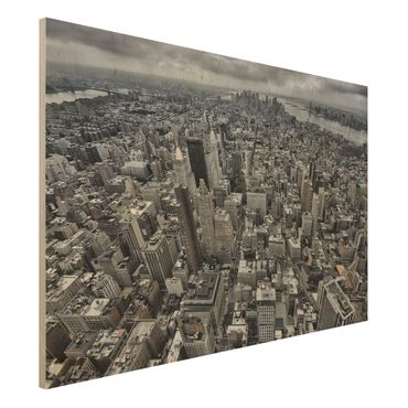 Holzbild - Blick über Manhattan - Querformat 2:3