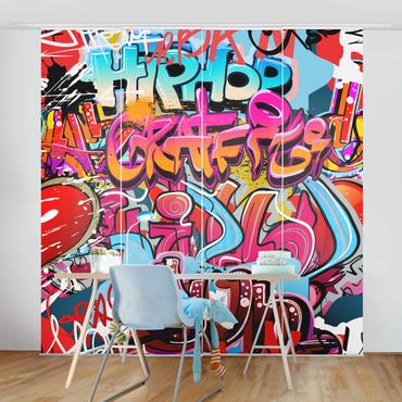 Schiebegardinen Set - HipHop Graffiti - Flächenvorhänge