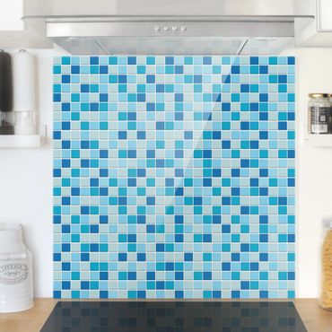 Glas Spritzschutz - Mosaikfliesen Meeresrauschen - Quadrat - 1:1