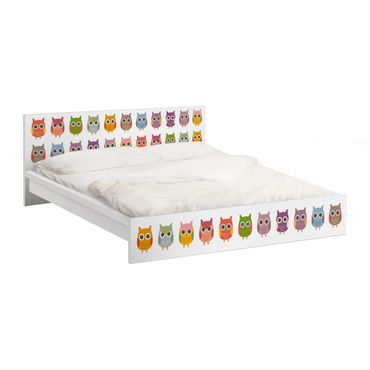 Möbelfolie für IKEA Malm Bett niedrig 180x200cm - Klebefolie No.EK147 Eulenparade Set II