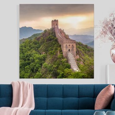 Leinwandbild - Die unendliche Mauer von China - Quadrat 1:1