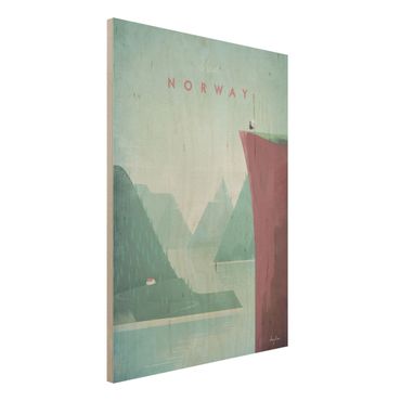 Holzbild - Reiseposter - Norwegen - Hochformat 4:3
