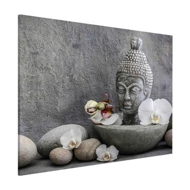 Magnettafel - Zen Buddha, Orchideen und Steine - Memoboard Querformat 3:4