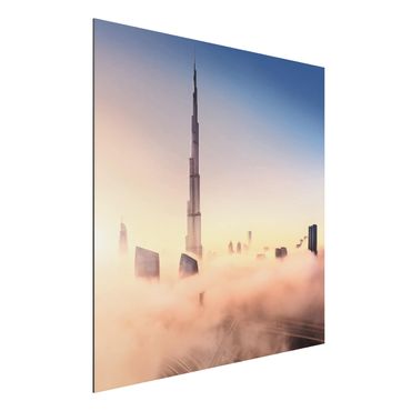 Aluminium Print - Himmlische Skyline von Dubai - Quadrat 1:1