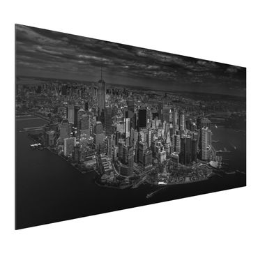 Aluminium Print - New York - Manhattan aus der Luft - Querformat 1:2