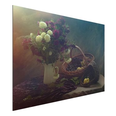 Alu-Dibond Bild - Stillleben mit Blumenvase