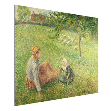 Alu-Dibond Bild - Camille Pissarro - Die Gänsehirtin