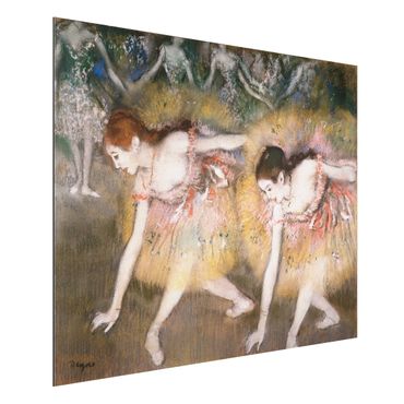 Alu-Dibond Bild - Edgar Degas - Sich verbeugende Ballerinen