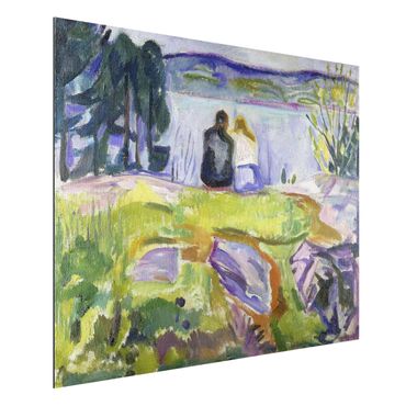 Alu-Dibond Bild - Edvard Munch - Frühling (Liebespaar am Ufer)