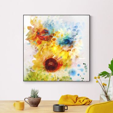 Wechselbild - Aquarell Blumen Sonnenblumen