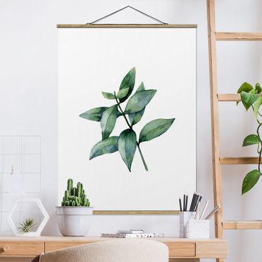 Stoffbild mit Posterleisten - Aquarell Eucalyptus III - Hochformat 3:4
