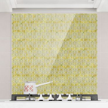 Spritzschutz Glas - Art Deco Schmetterling Muster - Quadrat 1:1