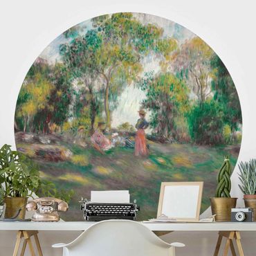 Runde Tapete selbstklebend - Auguste Renoir - Landschaft mit Figuren