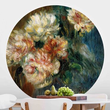 Runde Tapete selbstklebend - Auguste Renoir - Vase Pfingstrosen