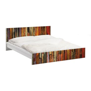 Möbelfolie für IKEA Malm Bett niedrig 160x200cm - Klebefolie Bretterstapel