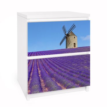 Möbelfolie für IKEA Malm Kommode - Selbstklebefolie Lavendelduft in der Provence