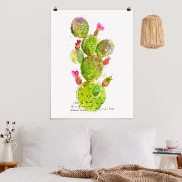 Poster - Kaktus mit Bibellvers III - Hochformat 3:4