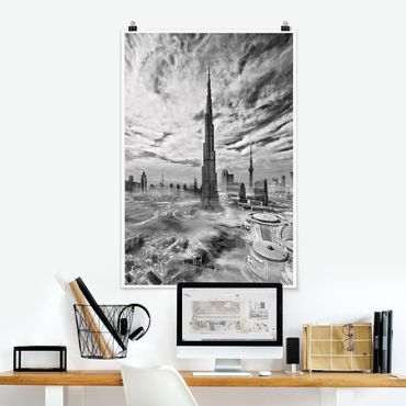 Poster - Dubai Super Skyline - Hochformat 3:2