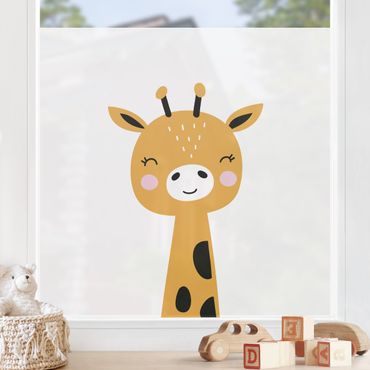Fensterfolie - Sichtschutz - Baby Giraffe - Fensterbilder