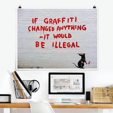 Poster - Banksy - If Graffiti Changed Anything - Querformat 4:3