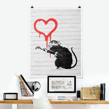 Poster - Banksy - Love Rat - Hochformat 3:4