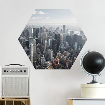 Hexagon Bild Alu-Dibond - Upper Manhattan New York City
