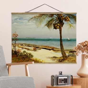 Stoffbild mit Posterleisten - Albert Bierstadt - Küste in den Tropen - Querformat 4:3