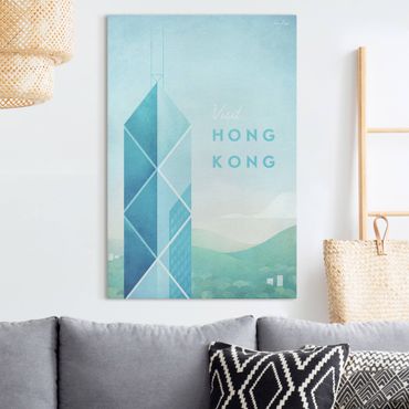 Leinwandbild - Reiseposter - Hong Kong - Hochformat 3:2