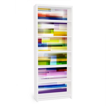 Möbelfolie für IKEA Billy Regal - Klebefolie Rainbow Cubes