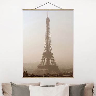 Stoffbild mit Posterleisten - Tour Eiffel - Hochformat 3:4