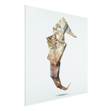 Forex Fine Art Print - Jonas Loose - Origami Seepferdchen - Quadrat 1:1