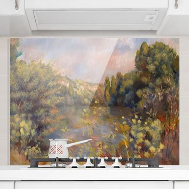 Glas Spritzschutz - Auguste Renoir - Landschaft mit See - Querformat - 4:3