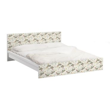 Möbelfolie für IKEA Malm Bett niedrig 140x200cm - Klebefolie Sky Crocodiles