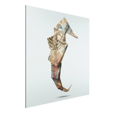 Aluminium Print - Jonas Loose - Origami Seepferdchen - Quadrat 1:1