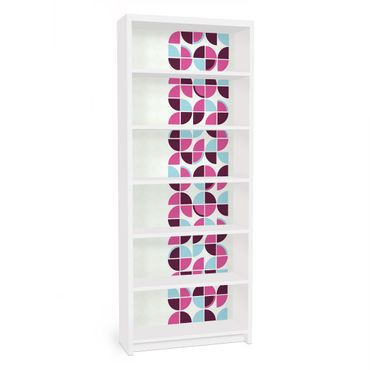 Möbelfolie für IKEA Billy Regal - Klebefolie Retro Kreise Musterdesign