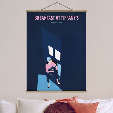Stoffbild mit Posterleisten - Filmposter Breakfast at Tiffany´s - Hochformat 3:4