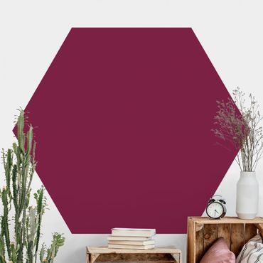 Hexagon Mustertapete selbstklebend - Colour Wine Red