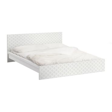 Möbelfolie für IKEA Malm Bett niedrig 160x200cm - Rautengitter hellbeige