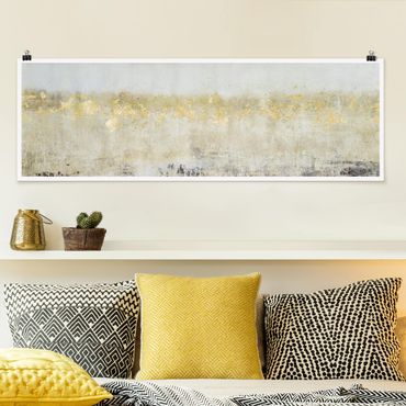 Poster - Goldene Farbfelder I - Panorama Querformat
