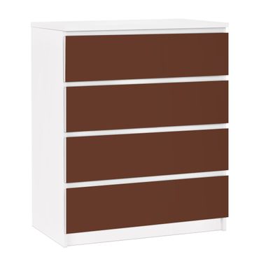 Möbelfolie für IKEA Malm Kommode - selbstklebende Folie Colour Chocolate