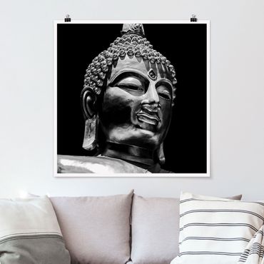 Poster - Buddha Statue Gesicht - Quadrat 1:1