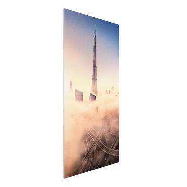 Forex Fine Art Print - Himmlische Skyline von Dubai - Hochformat 2:1