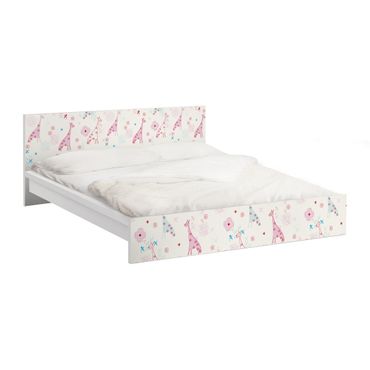 Möbelfolie für IKEA Malm Bett niedrig 180x200cm - Klebefolie Dreaming Giraffe